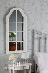 Laura Ashley Coombs Rectangle Mirror Distressed Ivory 120 X 56cm